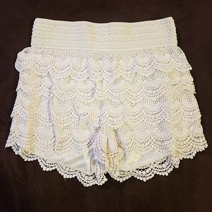 Tiered Crochet Shorts